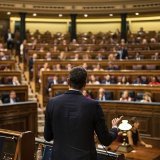 L'élection de la présidente du Congrès des députés donne une indication claire sur la possibilité pour Pedro Sánchez (de dos) d'être reconduit dans ses fonctions (archives).